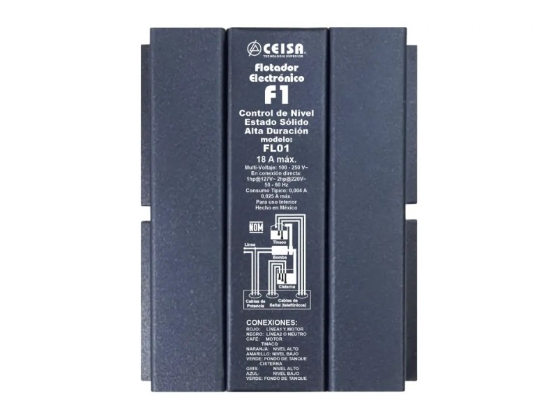 FL01 Control de Nivel de Estado Sólido 1 Bomba 220V~ 18A  2HP